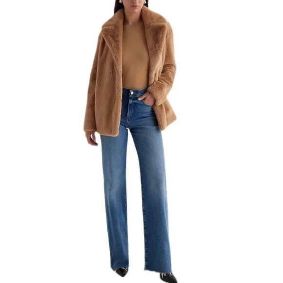 Express Faux Fur Coat Unisex Size Small in the Color Pecan Super Soft & Cozy - Picture 2 of 12